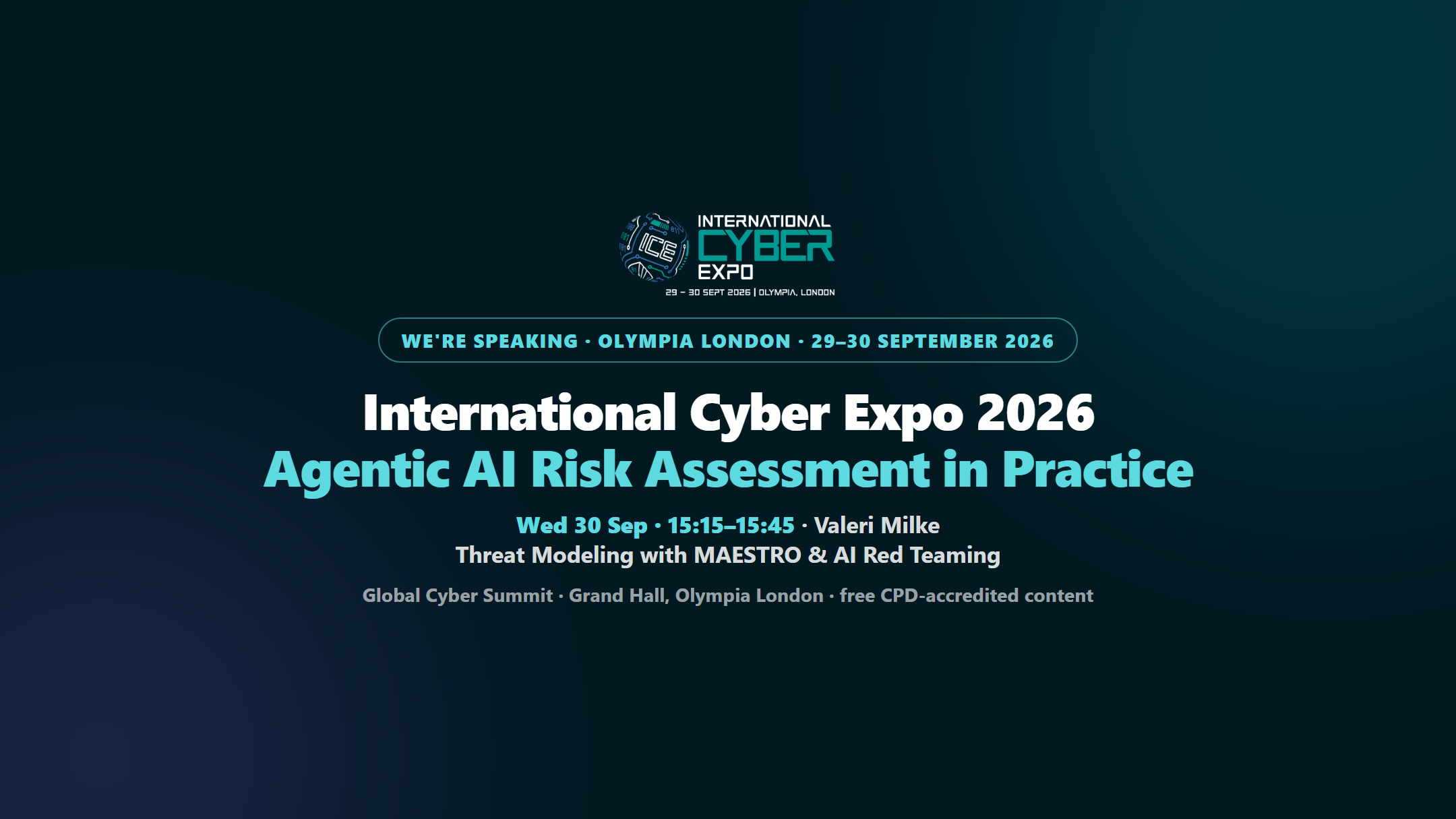 VamiSec spricht auf der International Cyber Expo 2026: Agentic AI Risk Assessment mit MAESTRO & AI Red Teaming